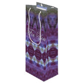 ダークパープルとブルーのTouch ワインギフトバッグ (正面アングル)