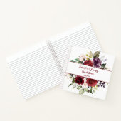 ダークパープルとレッドウォーターのカラーフローラゲストブック ノートブック (内部)