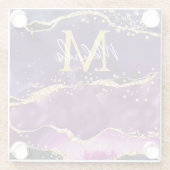 ダークパープルと金ゴールドグリッター続編アゲート ガラスコースター (裏面)