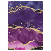 ダークパープルと金ゴールドグリッター続編アゲート クリップボード (裏面)