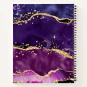 ダークパープルと金ゴールドグリッター続編アゲート ノートブック (裏面)