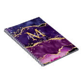 ダークパープルと金ゴールドグリッター続編アゲート ノートブック (右側)