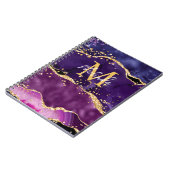 ダークパープルと金ゴールドグリッター続編アゲート ノートブック (左側)