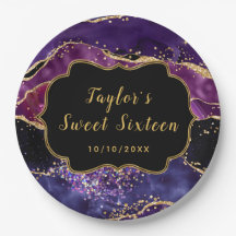 ダークパープルと金ゴールドシークンズアガートSweet sixteen