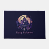 ダークパープルのゴシックハロウィンハウス ドアマット (正面)