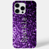 ダークパープルのフェイクラメがキラキラ「あなたのテキスト」 Case-Mate iPhoneケース (裏面)