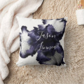 ダークパープルのミニマルな輝く透モダン明 クッション (ブランケット)