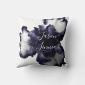 ダークパープルのミニマルな輝く透モダン明 クッション (裏面)