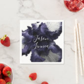 ダークパープルのミニマルな輝く透モダン明 スタンダードカクテルナプキン (インサイチュ)