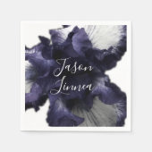 ダークパープルのミニマルな輝く透モダン明 スタンダードカクテルナプキン (正面)