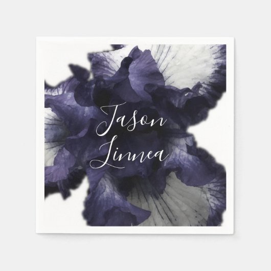 ダークパープルのミニマルな輝く透モダン明 スタンダードカクテルナプキン (正面)