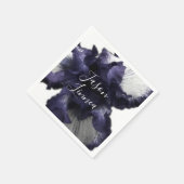 ダークパープルのミニマルな輝く透モダン明 スタンダードカクテルナプキン (角)