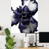 ダークパープルのミニマルな輝く透モダン明 ポスター (ホームオフィス)