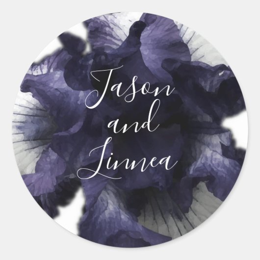 ダークパープルのミニマルな輝く透モダン明 ラウンドシール (正面)