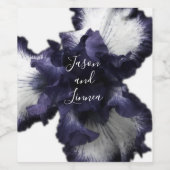 ダークパープルのミニマルな輝く透モダン明 ワインラベル (シングルラベル)