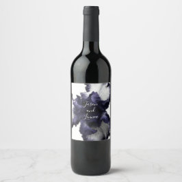 ダークパープルのミニマルな輝く透モダン明 ワインラベル