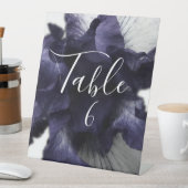 ダークパープルのミニマルな輝く透モダン明 台座サイン (インサイチュ)