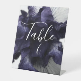 ダークパープルのミニマルな輝く透モダン明 台座サイン