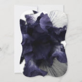 ダークパープルのミニマルな輝く透モダン明 招待状 (裏面)