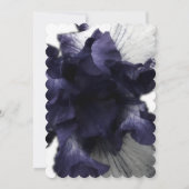 ダークパープルのミニマルな輝く透モダン明 招待状 (裏面)