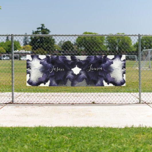 ダークパープルのミニマルな輝く透モダン明 横断幕 (インサイチュ)