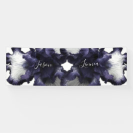 ダークパープルのミニマルな輝く透モダン明 横断幕