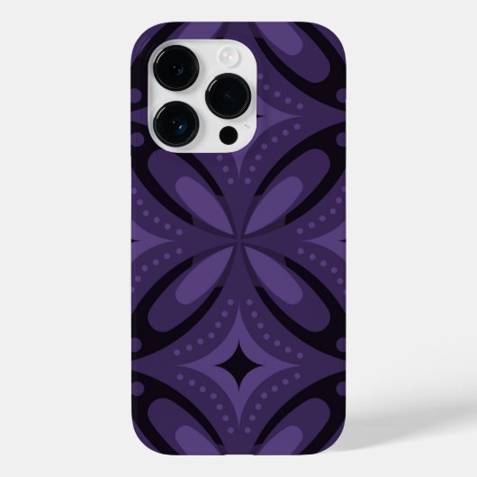 ダークパープルのレトロパターン Case-Mate iPhoneケース (裏面)