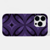 ダークパープルのレトロパターン Case-Mate iPhoneケース (裏面 (横))