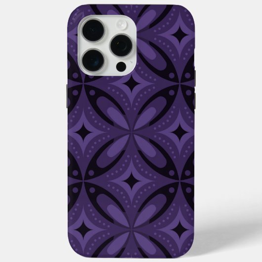 ダークパープルのレトロパターン Case-Mate iPhoneケース (裏面)