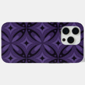 ダークパープルのレトロパターン Case-Mate iPhoneケース (裏面 (横))