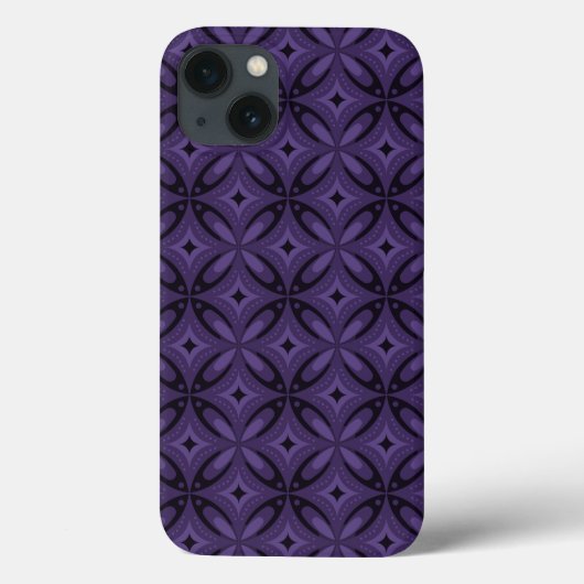 ダークパープルのレトロパターン Case-Mate iPhoneケース (裏面)