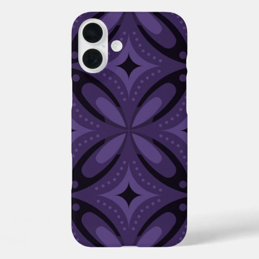 ダークパープルのレトロパターン Case-Mate iPhoneケース (裏面)