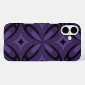 ダークパープルのレトロパターン Case-Mate iPhoneケース (裏面 (横))