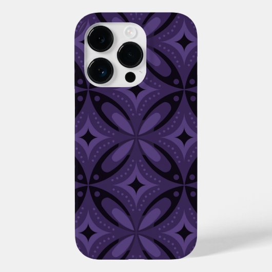 ダークパープルのレトロパターン Case-Mate iPhoneケース (裏面)