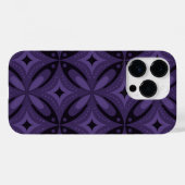 ダークパープルのレトロパターン Case-Mate iPhoneケース (裏面 (横))