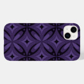 ダークパープルのレトロパターン Case-Mate iPhoneケース (裏面 (横))