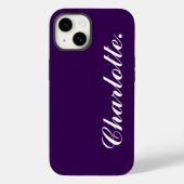 ダークパープルの個性的な名入れデザイン Case-Mate iPhoneケース (裏面)