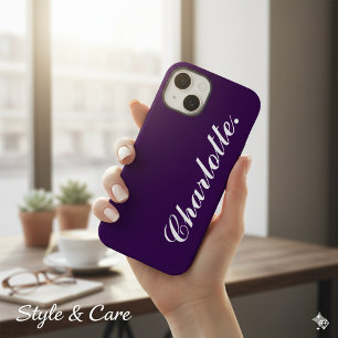 ダークパープルの個性的な名入れデザイン Case-Mate iPhone 14ケース