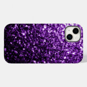 ダークパープルの疑似ラメスパークル Case-Mate iPhoneケース (裏面 (横))