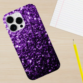 ダークパープルの疑似ラメスパークル Case-Mate iPhone 14 PLUSケース