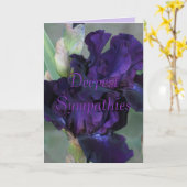 ダークパープルアイリス同情カーカスタマイズド –  カード (黄色い花)