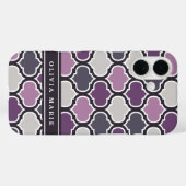 ダークパープルアラベスクのパタパーソナライズされたーン名 Case-Mate iPhoneケース (裏面 (横))