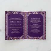 ダークパープルイエローイカットオールインワンシーク結婚ズ 招待状 (内部)