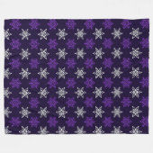 ダークパープルクリスマススノーフレークシームレスパターン フリースブランケット (正面(横))