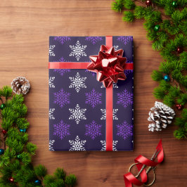 ダークパープルクリスマススノーフレークシームレスパターン ラッピングペーパー