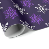 ダークパープルクリスマススノーフレークシームレスパターン ラッピングペーパー (ロールコーナー)