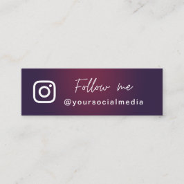 ダークパープルグラデーションサーシカルQRコード スキニー名刺