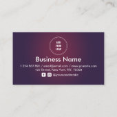 ダークパープルグラデーションミニマリスト追加ロゴのソーシャルメディア ロイヤリティカード (裏面)