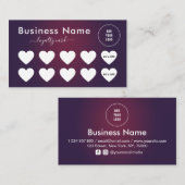 ダークパープルグラデーションミニマリスト追加ロゴのソーシャルメディア ロイヤリティカード (正面/裏面)