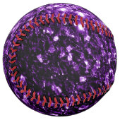 ダークパープルグリッタースパークルきらきら光るモノグラム名 ソフトボール (正面左)